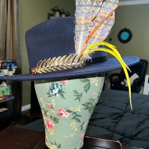 Stylish Navy Blue Fedora Hat